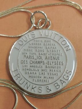 LV Cream Trunks & Bags Charm Pendant Necklace 18KT GP
